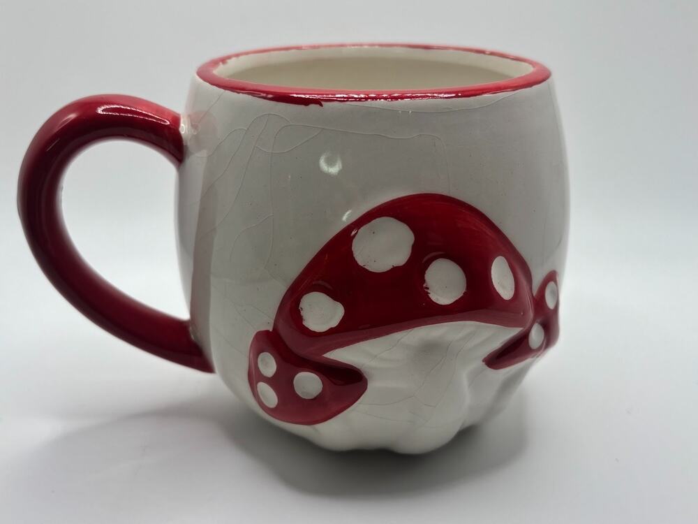 Sheffeld Home Hand Painted Red/White Mushroom Coffee/Tea Mug